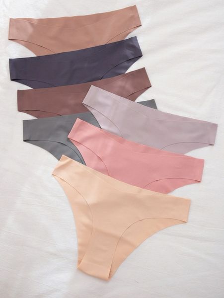 7pack no show panty set 65uf#, Black;red
