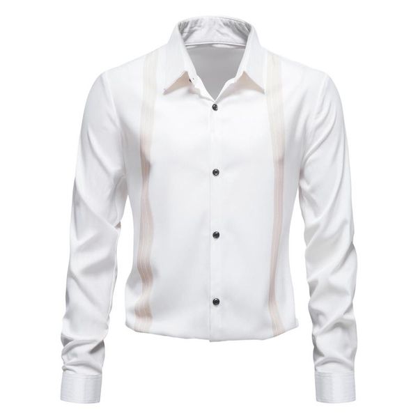 men's casual shirts fall/winter cotton sleeve shirt long loose printed lapel polyester men fashion, White;black
men's casual shirts fall/winter cotton sleeve shirt long loose printed lapel polyester men fashion, White;black