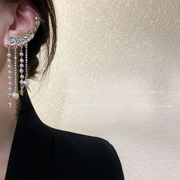 925 silver stud rhinestone-encrusted pearl tassel eardrops ear clip retro internet-famous elegant earrings fashion star earrings women, Golden
925 silver stud rhinestone-encrusted pearl tassel eardrops ear clip retro internet-famous elegant earrings fashion star earrings women, Golden