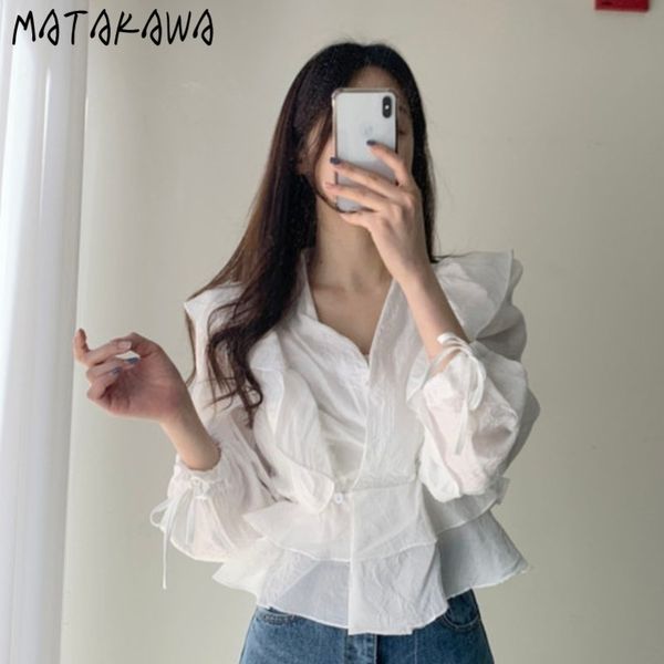 vintage vneck blusas mujer de moda slim ruffles women blouses korean chic ladies shirt french fashion 210506, White
vintage vneck blusas mujer de moda slim ruffles women blouses korean chic ladies shirt french fashion 210506, White