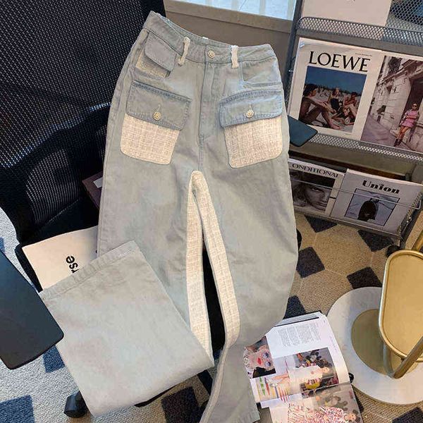 fashion american retro high street jeans for women 2022 new wide leg straight pocket patchwork denim pants streetwear y2k l220726, Blue
fashion american retro high street jeans for women 2022 new wide leg straight pocket patchwork denim pants streetwear y2k l220726, Blue