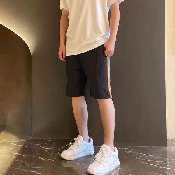 pa fashion sports shorts side rainbow striped men's and women's casual tide brand angel cotton loose and comfortable pants, White;black
pa fashion sports shorts side rainbow striped men's and women's casual tide brand angel cotton loose and comfortable pants, White;black