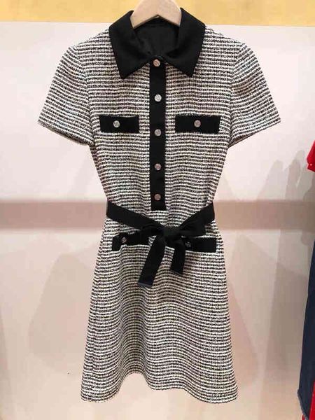 casual dresses spring and summer small fragrance polo collar tweed lace up slim dress for women, Black;gray
casual dresses spring and summer small fragrance polo collar tweed lace up slim dress for women, Black;gray