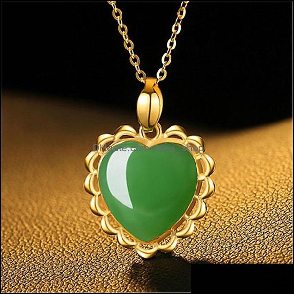 pendant necklaces classic inlaid chalcedony heart-shaped imitation hetian jade jasper necklace peach heart gold-plated lace nanashop dhghn, Silver
pendant necklaces classic inlaid chalcedony heart-shaped imitation hetian jade jasper necklace peach heart gold-plated lace nanashop dhghn, Silver