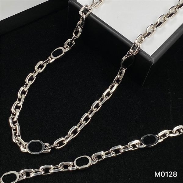 double letter chain necklace bracelet ladies interlocking letters necklaces thick chains bracelets with gift box, Black
double letter chain necklace bracelet ladies interlocking letters necklaces thick chains bracelets with gift box, Black