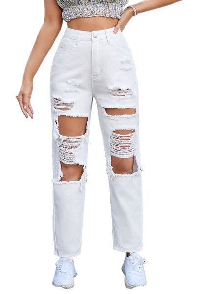 high waist cut out ripped mom fit jeans i1q4#, Blue 
high waist cut out ripped mom fit jeans i1q4#, Blue