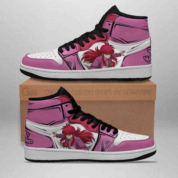 yu hakusho shoes kurama sneakers high anime, Black