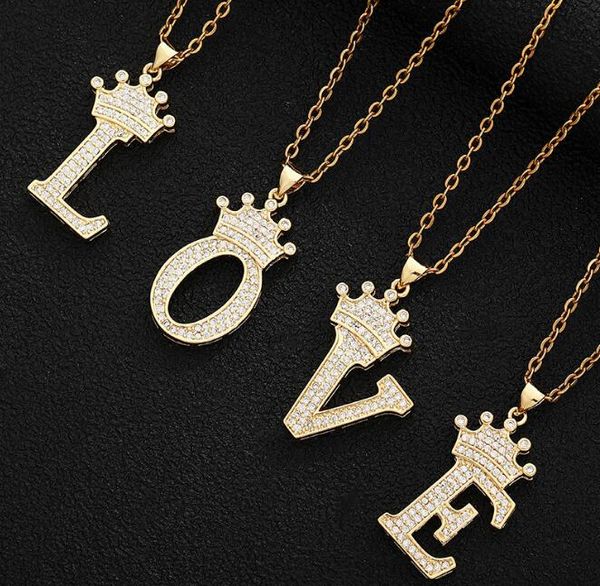 copper zircon a-z crown alphabet pendant chain necklace punk hip-hop style fashion woman man initial name jewelry gc954, Silver 
copper zircon a-z crown alphabet pendant chain necklace punk hip-hop style fashion woman man initial name jewelry gc954, Silver