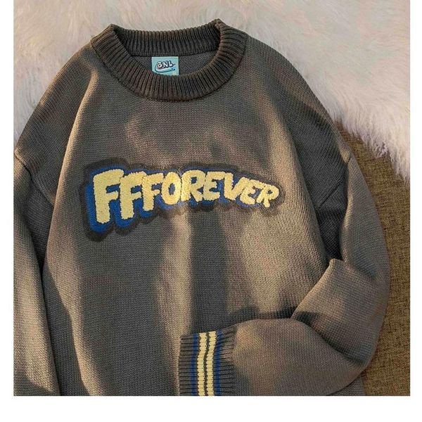women's sweaters american retro hit color letter pattern round neck sweater women large size lazy style japanese couple loose casual 20, White;black
women's sweaters american retro hit color letter pattern round neck sweater women large size lazy style japanese couple loose casual 20, White;black