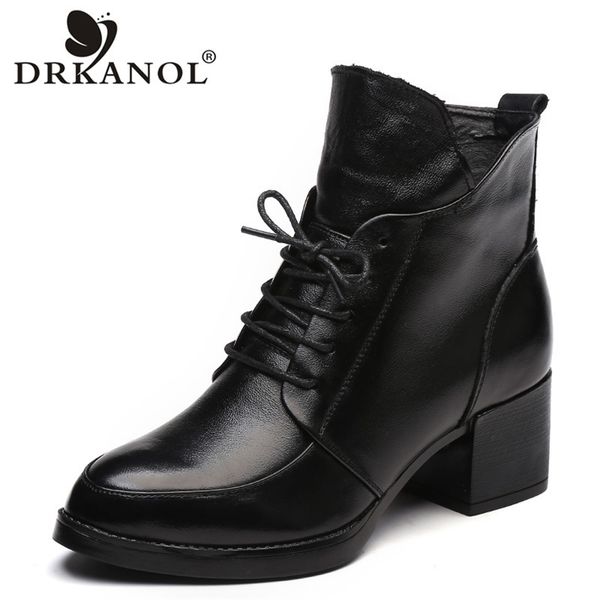 drkanol genuine leather thick heel women boots solid black winter ankle boots motorcycle botas pointed toe warm women shoes 201102
drkanol genuine leather thick heel women boots solid black winter ankle boots motorcycle botas pointed toe warm women shoes 201102