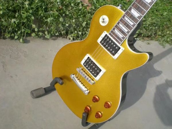 electric guitar lp mahogany fingerboard rosewood ,color gold back black