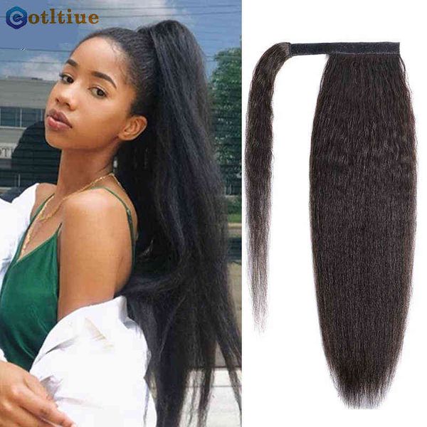 etotltiue corn wavy kinky straight long ponytail wrap on clip hair 8 26inches brazilian real human black color 220608, Black;brown
etotltiue corn wavy kinky straight long ponytail wrap on clip hair 8 26inches brazilian real human black color 220608, Black;brown