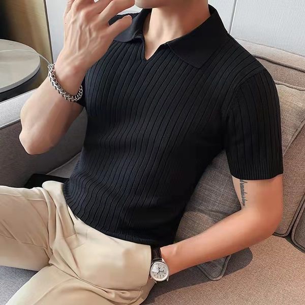 men's polos summer mens polo shirts with short sleeve turn down collar casual knit solid color fashiontees shirt men clothing 230206, White;black
men's polos summer mens polo shirts with short sleeve turn down collar casual knit solid color fashiontees shirt men clothing 230206, White;black