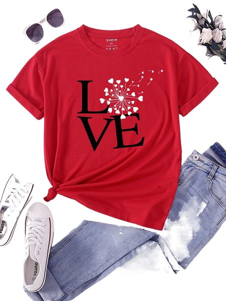 dandelion and letter graphic tee q55j#, White
dandelion and letter graphic tee q55j#, White