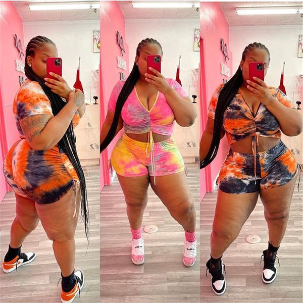 summer shorts sets tracksuits women clothing tie dye two piece fashion bandage short draped pants aa, Gray
summer shorts sets tracksuits women clothing tie dye two piece fashion bandage short draped pants aa, Gray