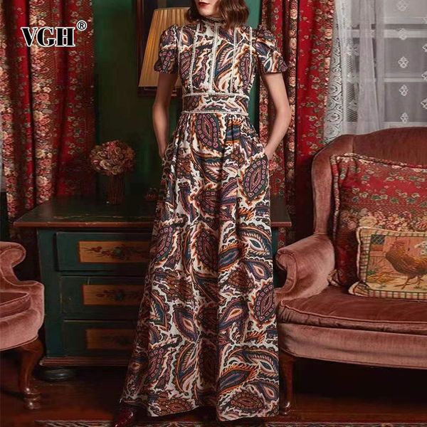 casual print dress for women stand collar puff short sleeve high waist vintage midi dresses female summer fashion style 210507, Black;gray
casual print dress for women stand collar puff short sleeve high waist vintage midi dresses female summer fashion style 210507, Black;gray