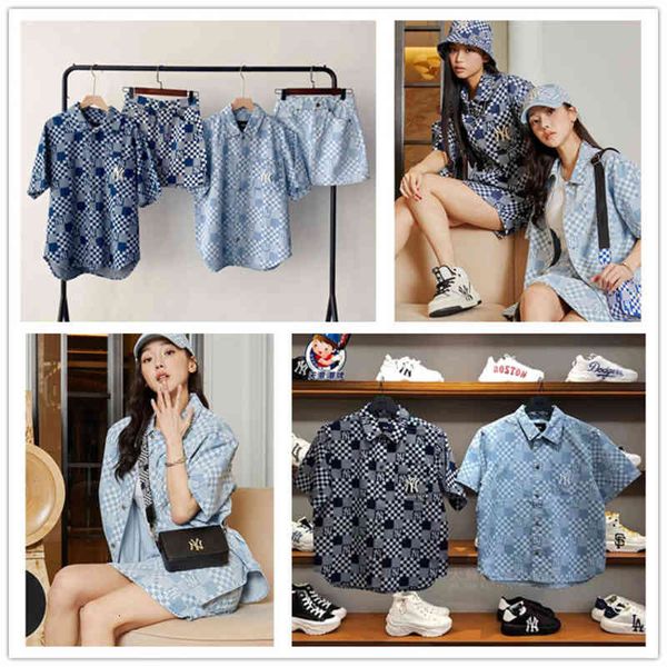 casual dresses mlb korea fashion men's and women's chessboard plaid short sleeve denim shirt aop ny coat summer fmvk, Black;gray
casual dresses mlb korea fashion men's and women's chessboard plaid short sleeve denim shirt aop ny coat summer fmvk, Black;gray