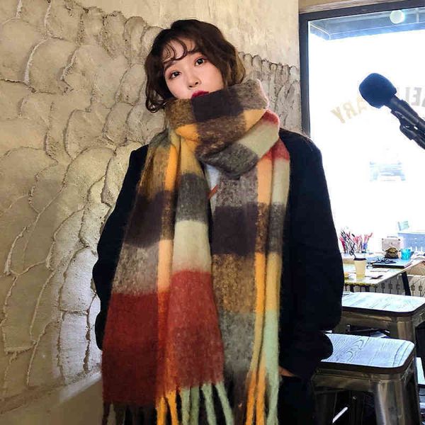 rainbow scarf women's autumn and winter imitation cashmere ins lattice versatile ac same shawl dual-purpose thick warm bib xwl, Blue;gray
rainbow scarf women's autumn and winter imitation cashmere ins lattice versatile ac same shawl dual-purpose thick warm bib xwl, Blue;gray