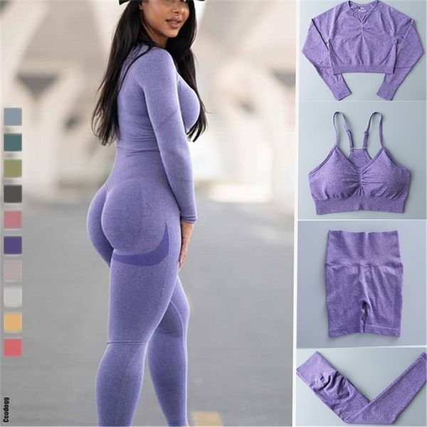 seamless yoga set women workout sportswear gym clothing fitness long sleeve crop scrunch high waist leggings bra sport suits 220510, Gray
seamless yoga set women workout sportswear gym clothing fitness long sleeve crop scrunch high waist leggings bra sport suits 220510, Gray