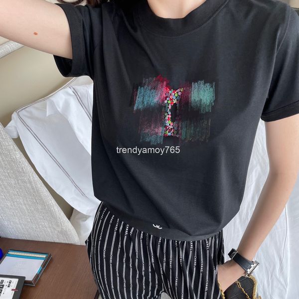 women's t-shirt small fragrance spring and summer color diamond fashion leisure pullover round neck t-shirt short sleeve women's, White
women's t-shirt small fragrance spring and summer color diamond fashion leisure pullover round neck t-shirt short sleeve women's, White