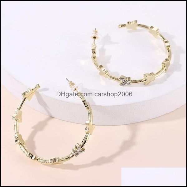 hoop hie earrings jewelry fashion european and american exaggerated bohemian style ladies crystal butterfly big circle women drop delivery, Golden;silver
hoop hie earrings jewelry fashion european and american exaggerated bohemian style ladies crystal butterfly big circle women drop delivery, Golden;silver