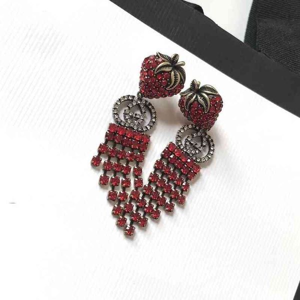 2022 factory wholesale new 925 sterling silver red diamond tassel peach heart strawberry earrings simple earrings, Golden
2022 factory wholesale new 925 sterling silver red diamond tassel peach heart strawberry earrings simple earrings, Golden