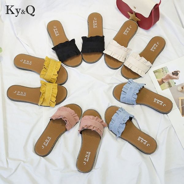 summer new ladies slippers fashion pleated wooden ear flat sand drag korean version of the wild sweet casual beach shoes 210301, Black
summer new ladies slippers fashion pleated wooden ear flat sand drag korean version of the wild sweet casual beach shoes 210301, Black