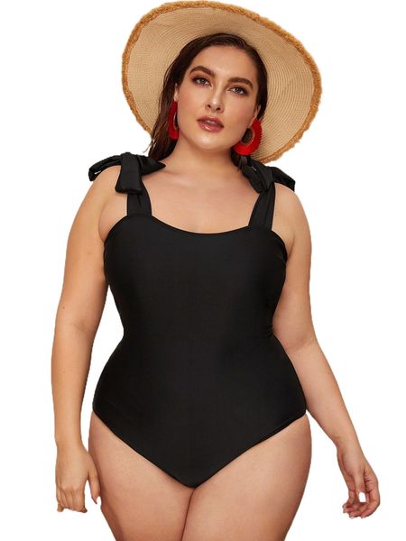 plus tie shoulder one piece swimsuit y155#, White;black
plus tie shoulder one piece swimsuit y155#, White;black