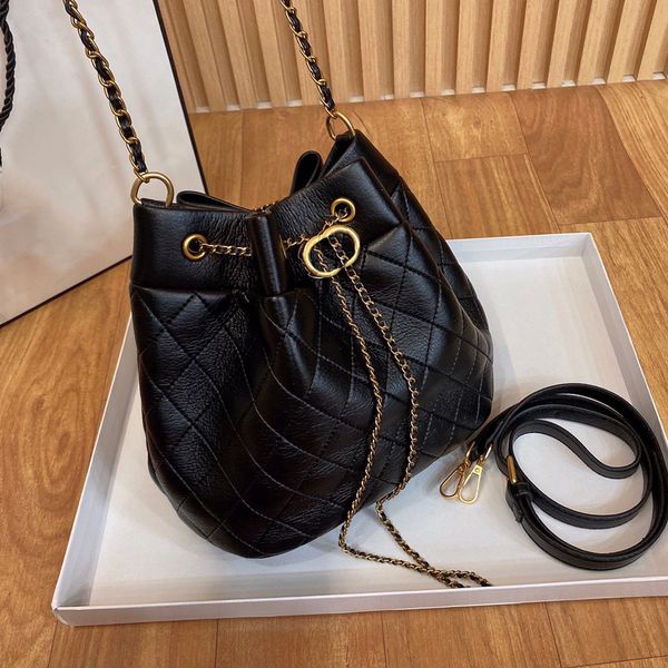 womens classic black bucket bags calfskin quilted gold metal chain with leather shoulder strap crossbody totes bag french luxury designer ha
womens classic black bucket bags calfskin quilted gold metal chain with leather shoulder strap crossbody totes bag french luxury designer ha