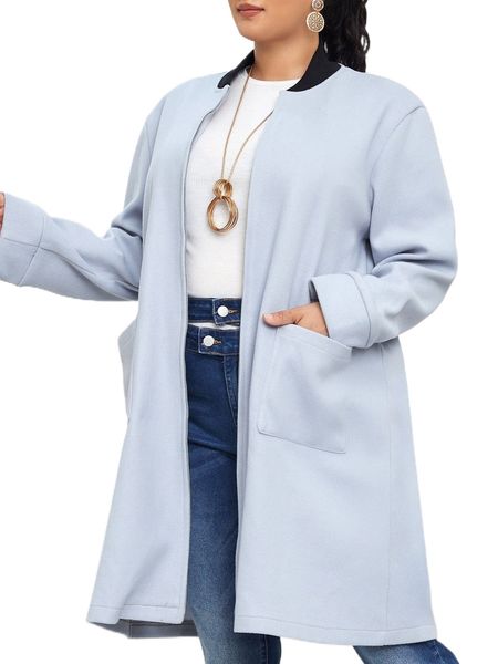 plus dual pocket overcoat l6k7#, Black
plus dual pocket overcoat l6k7#, Black