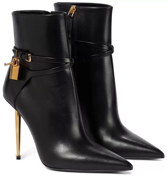 fashion padlock leather ankle boot lock-and-key buckled ankle straps booties design brands, Black
fashion padlock leather ankle boot lock-and-key buckled ankle straps booties design brands, Black