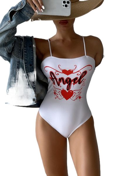 random heart & letter graphic one piece swimsuit 45pc#, White;black
random heart & letter graphic one piece swimsuit 45pc#, White;black