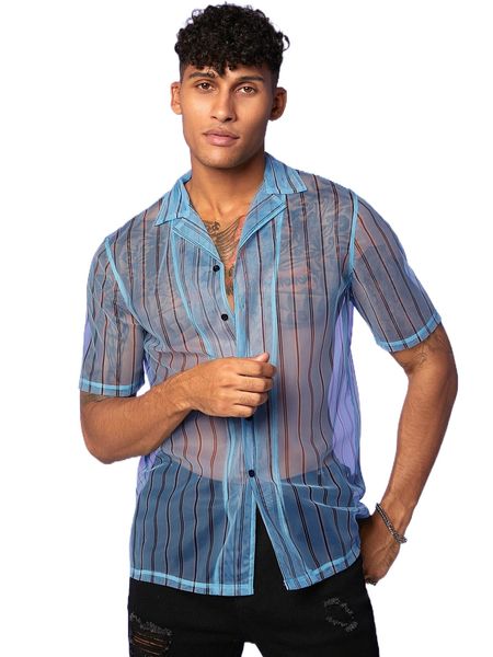 men vertical striped mesh shirt 196c#, White;black
men vertical striped mesh shirt 196c#, White;black