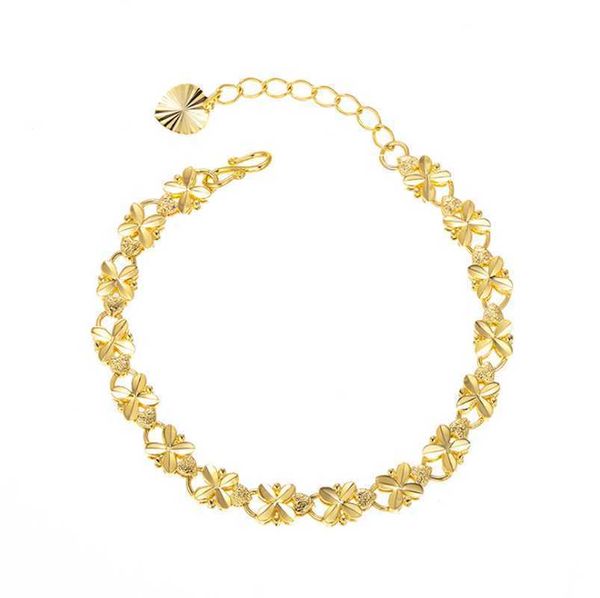 24 k gold four leaf and three women's bracelet, fashion jewelry, carved patterns, is an ideal choice for wedding gifts, Golden;silver
24 k gold four leaf and three women's bracelet, fashion jewelry, carved patterns, is an ideal choice for wedding gifts, Golden;silver