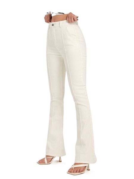 high waist bootcut leg jeans 087v#, Blue 
high waist bootcut leg jeans 087v#, Blue