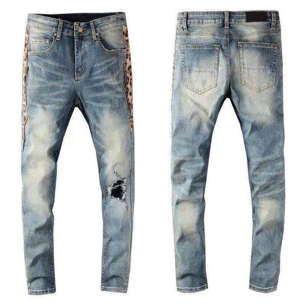 jeans men designer pants for middle waist long off cotton slim feet high street denim blue leopard edge with retro personality hole size 40
jeans men designer pants for middle waist long off cotton slim feet high street denim blue leopard edge with retro personality hole size 40