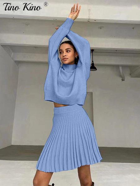 knitted suit with skirt women solid autumn mini pleated and long sleeve oversized pullover lady 2 pieces sets sweater 220809, White
knitted suit with skirt women solid autumn mini pleated and long sleeve oversized pullover lady 2 pieces sets sweater 220809, White