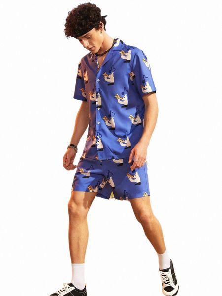men cartoon graphic shirt & shorts t3xt#, Gray
men cartoon graphic shirt & shorts t3xt#, Gray