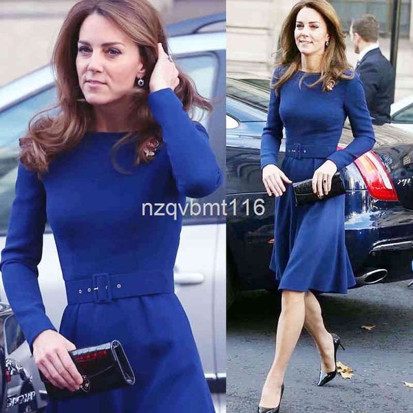 casual dresses autumn 19 women's dress princess kate's same round neck long sleeve with belt blue, Black;gray
casual dresses autumn 19 women's dress princess kate's same round neck long sleeve with belt blue, Black;gray