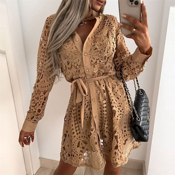 women lace hollow out shirt dress of femmer turn-down collar soid party vintage office lady ruffle beach es robe 220425, White;black
women lace hollow out shirt dress of femmer turn-down collar soid party vintage office lady ruffle beach es robe 220425, White;black