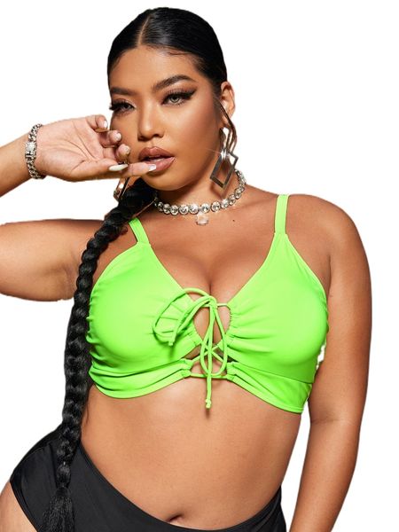 plus neon lime lace up front bikini y0yv#, Black
plus neon lime lace up front bikini y0yv#, Black