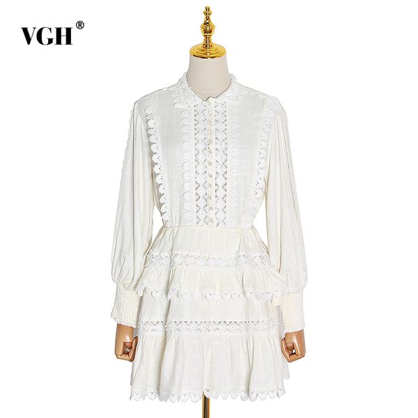 patchwork lace white dress for women stand collar long sleeve high waist mini elegant dresses female fashion clothing 210507, Black;gray
patchwork lace white dress for women stand collar long sleeve high waist mini elegant dresses female fashion clothing 210507, Black;gray