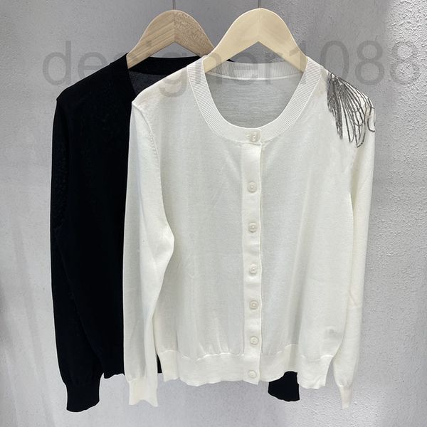 women's knits & tees designer 2022 women's summer new round neck heavy industry sequin thin chain embroidery tencel single breaste, White
women's knits & tees designer 2022 women's summer new round neck heavy industry sequin thin chain embroidery tencel single breaste, White