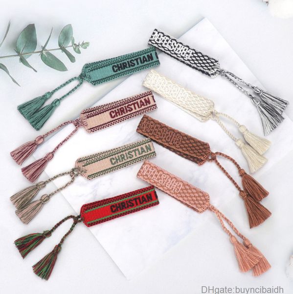 fashion brand luxury bracelets chains women men embroidered handmade woven signature tassel bangle adjustable friendship bangles holiday 6t6, Golden;silver
fashion brand luxury bracelets chains women men embroidered handmade woven signature tassel bangle adjustable friendship bangles holiday 6t6, Golden;silver