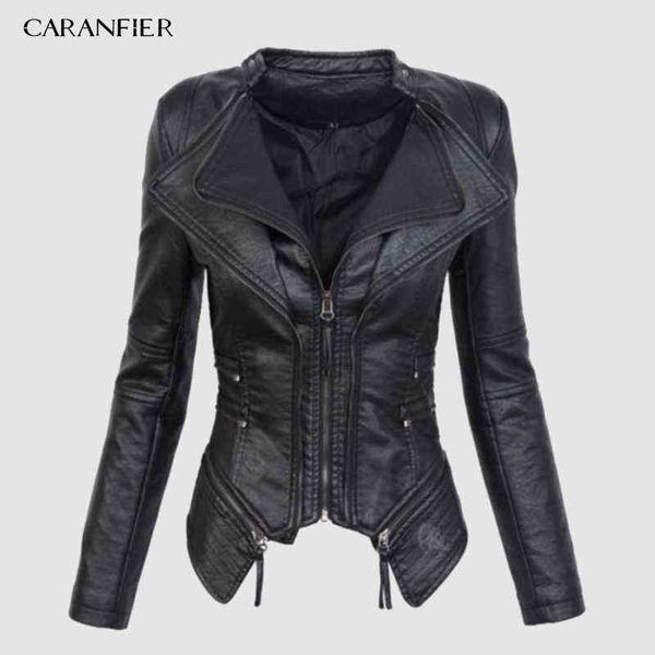caranfier 2019 new autumn women pu leather jacket faux soft leather coat short design zipper slim black motorcycle jacket l220728
caranfier 2019 new autumn women pu leather jacket faux soft leather coat short design zipper slim black motorcycle jacket l220728
