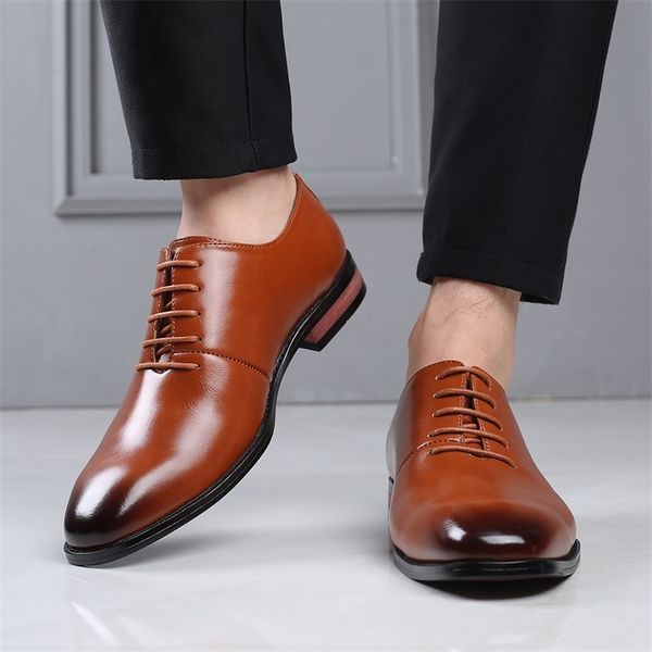 men business dress shoes leather pointed oxfords formal shoes male party wedding footwear 210312, Black
men business dress shoes leather pointed oxfords formal shoes male party wedding footwear 210312, Black