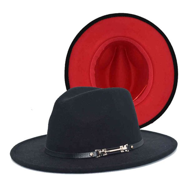 black double-sided color matching hat women's tweed flat brim men's jazz fashion, Blue;gray 
black double-sided color matching hat women's tweed flat brim men's jazz fashion, Blue;gray