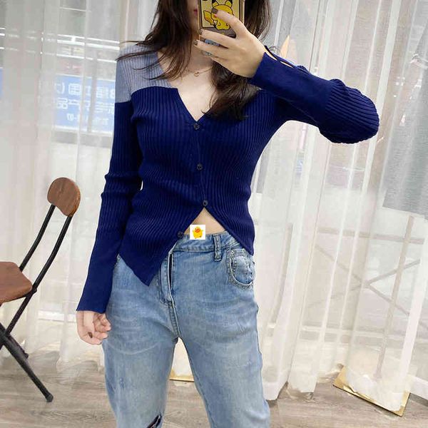 women's knits & tees autumn and winter color contrast ice silk sweater women's long sleeved v-neck thin outside cardigan top, White
women's knits & tees autumn and winter color contrast ice silk sweater women's long sleeved v-neck thin outside cardigan top, White