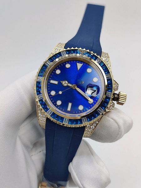 men's automatic watches blue rubber strap mechanical mens watch colorful diamond iced out stainless steel mens wristwatch sports man wr, Slivery;brown
men's automatic watches blue rubber strap mechanical mens watch colorful diamond iced out stainless steel mens wristwatch sports man wr, Slivery;brown