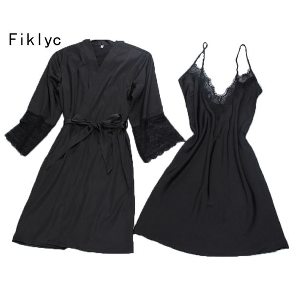 fiklyc brand women s robe gown sets twinest bathrobe mini night dress two pieces sleepwear womens sleep set faux silk lj200822, Black;red
fiklyc brand women s robe gown sets twinest bathrobe mini night dress two pieces sleepwear womens sleep set faux silk lj200822, Black;red